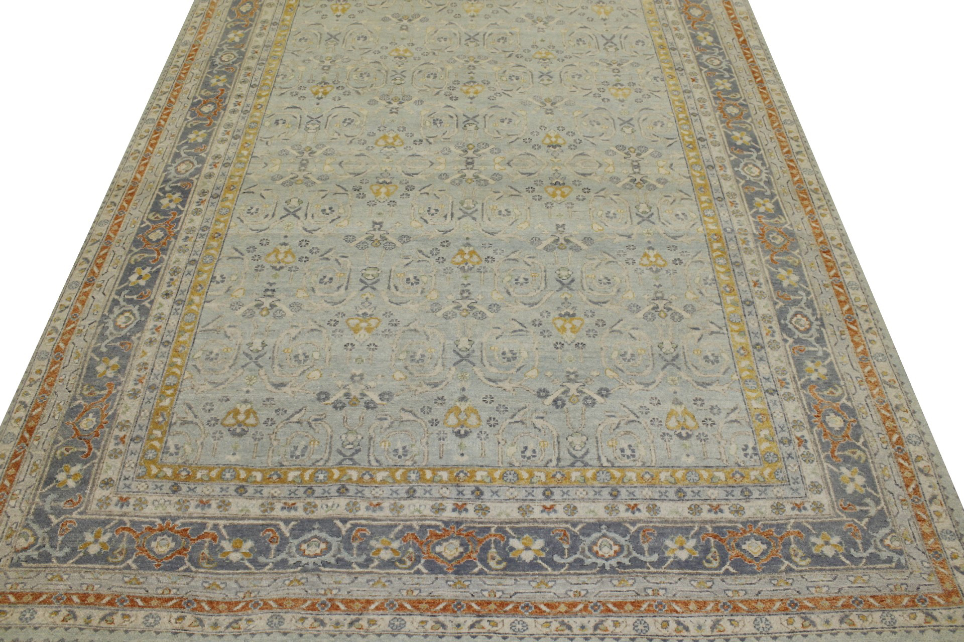 Contemporary Rugs & Transitional Rugs Nizam 022565 Lt. Blue - Blue Hand Knotted Rug
