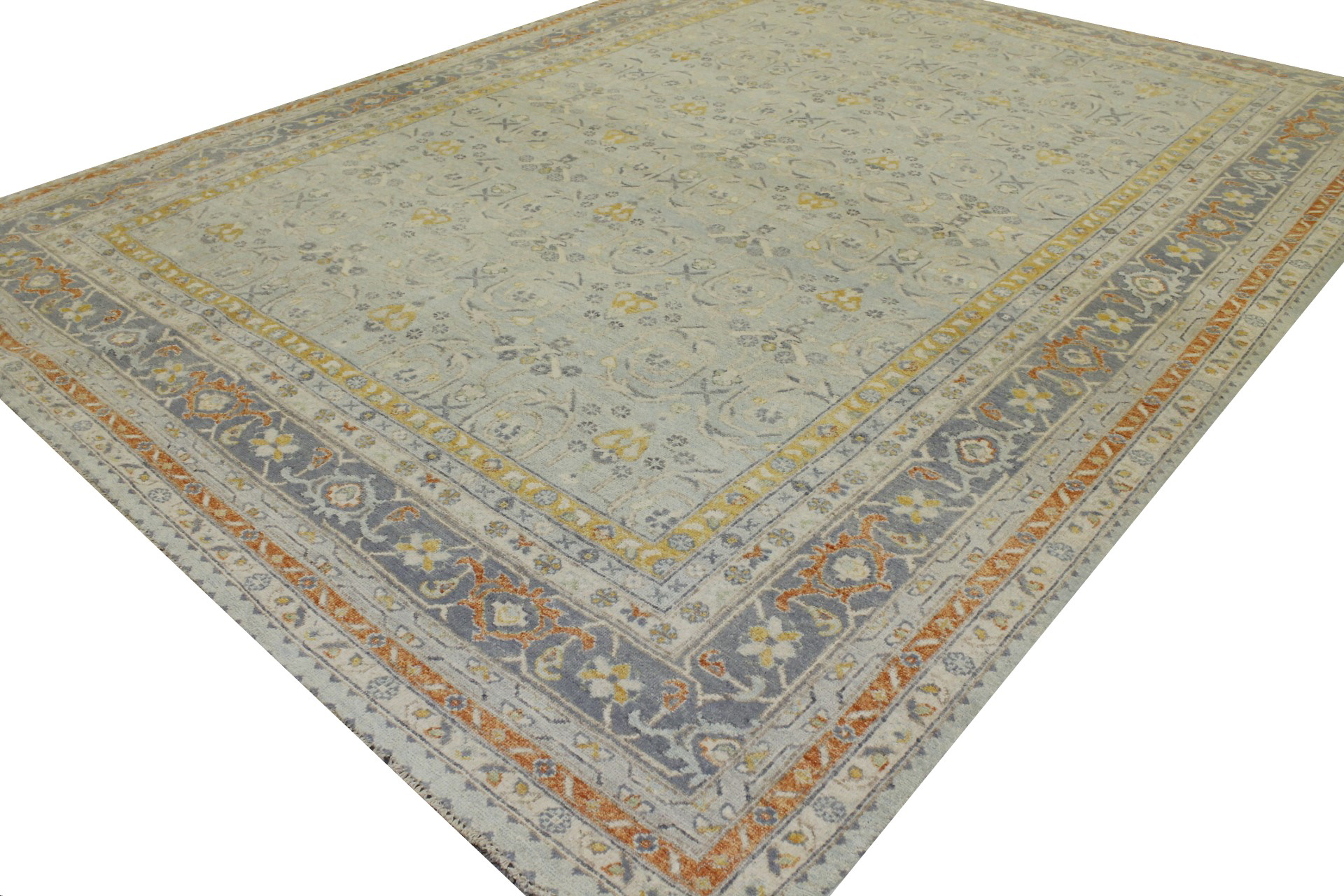 Contemporary Rugs & Transitional Rugs Nizam 022565 Lt. Blue - Blue Hand Knotted Rug