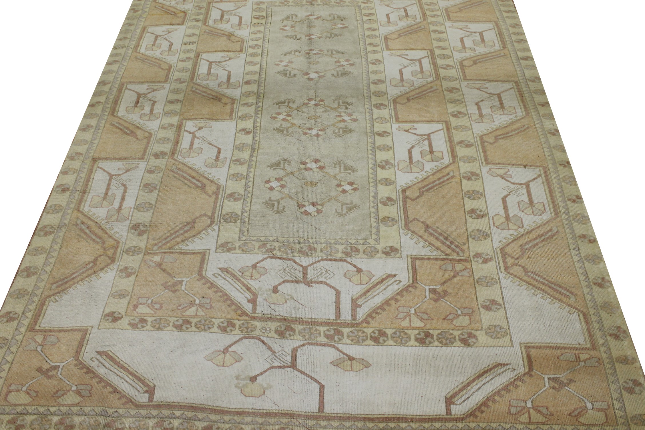 Oushak Rugs Anatolia 022540 Camel - Taupe & Ivory - Beige Hand Knotted Rug