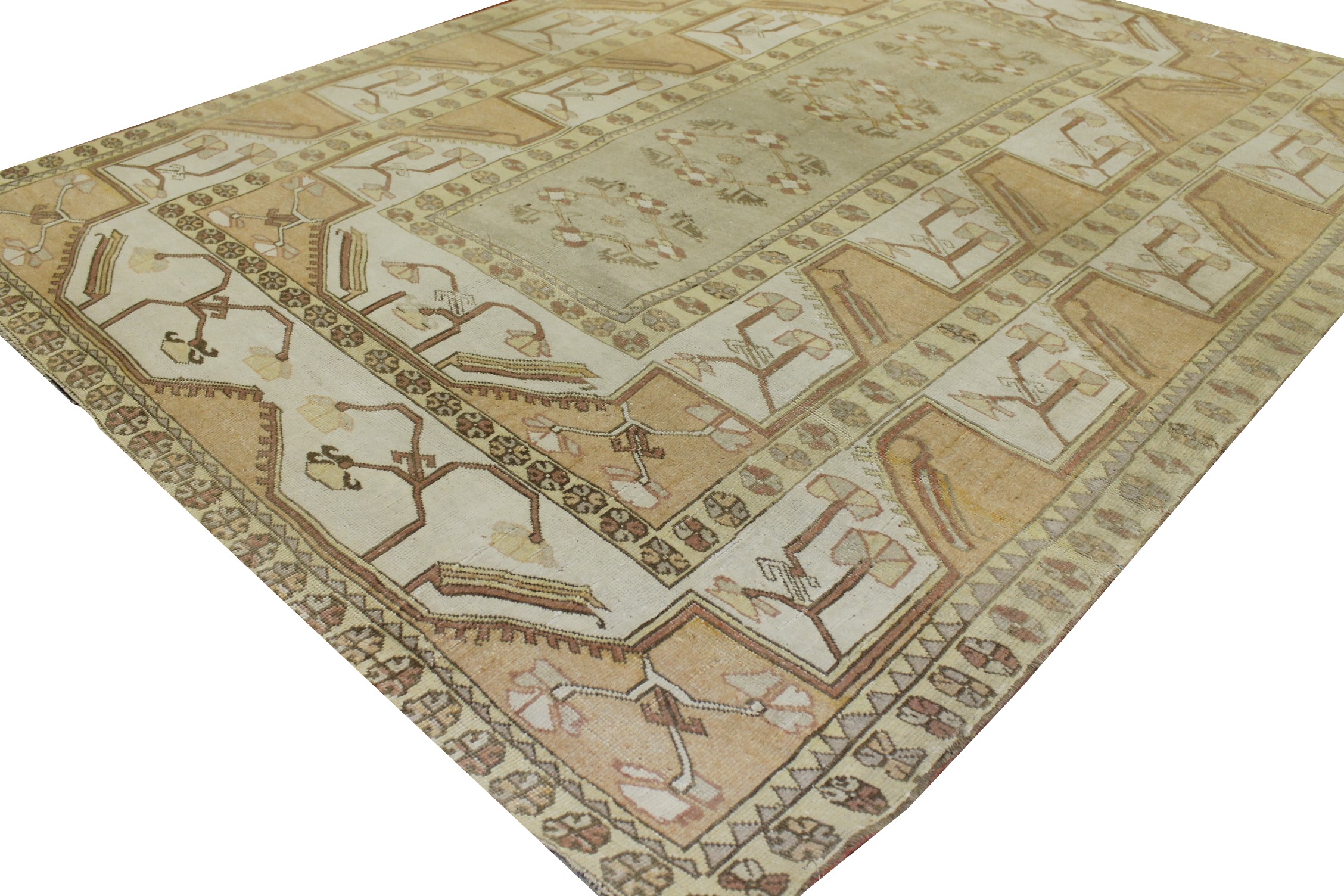 Oushak Rugs Anatolia 022540 Camel - Taupe & Ivory - Beige Hand Knotted Rug