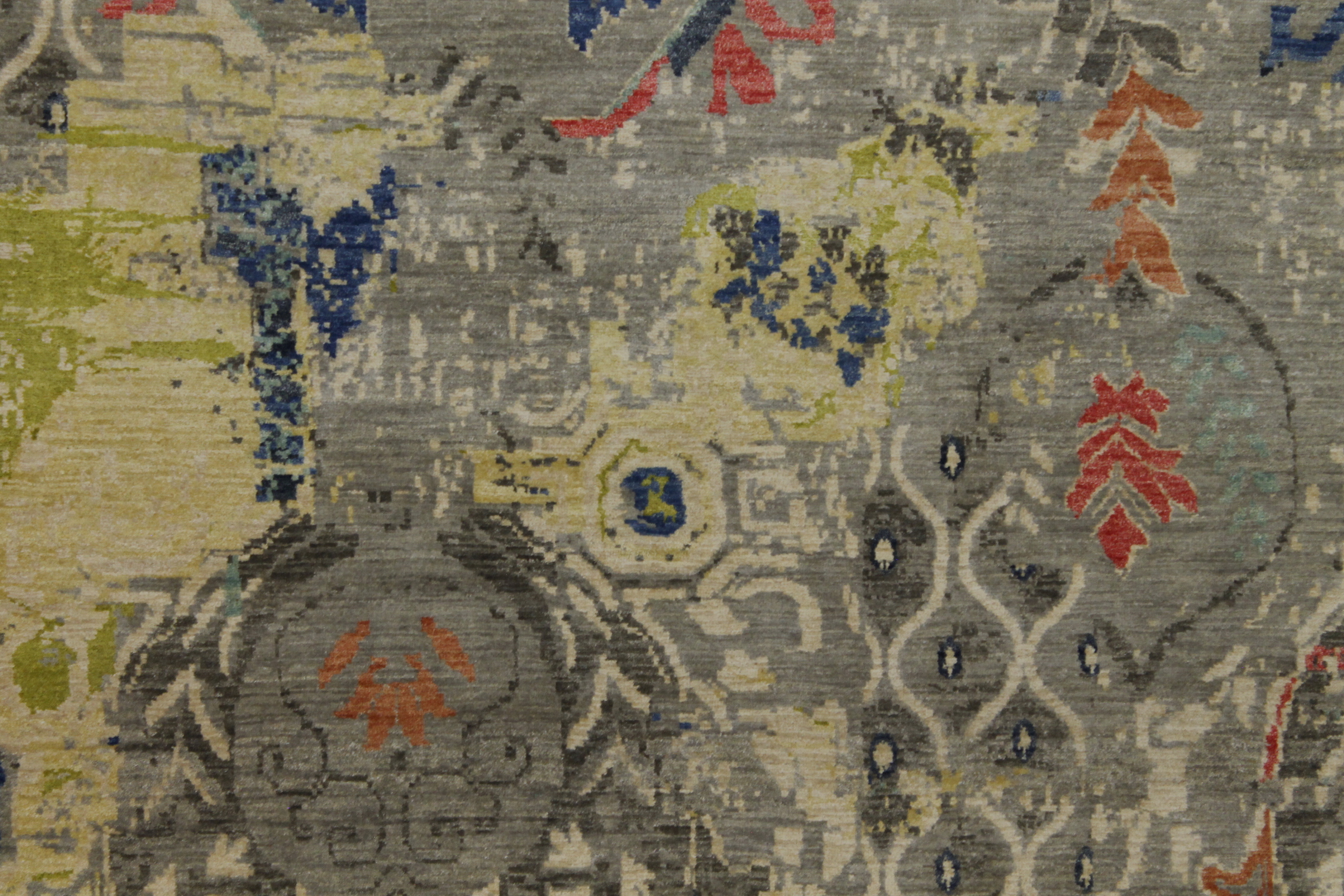 Contemporary Rugs & Transitional Rugs Jankat 022429 Lt. Grey - Grey & Multi Hand Knotted Rug