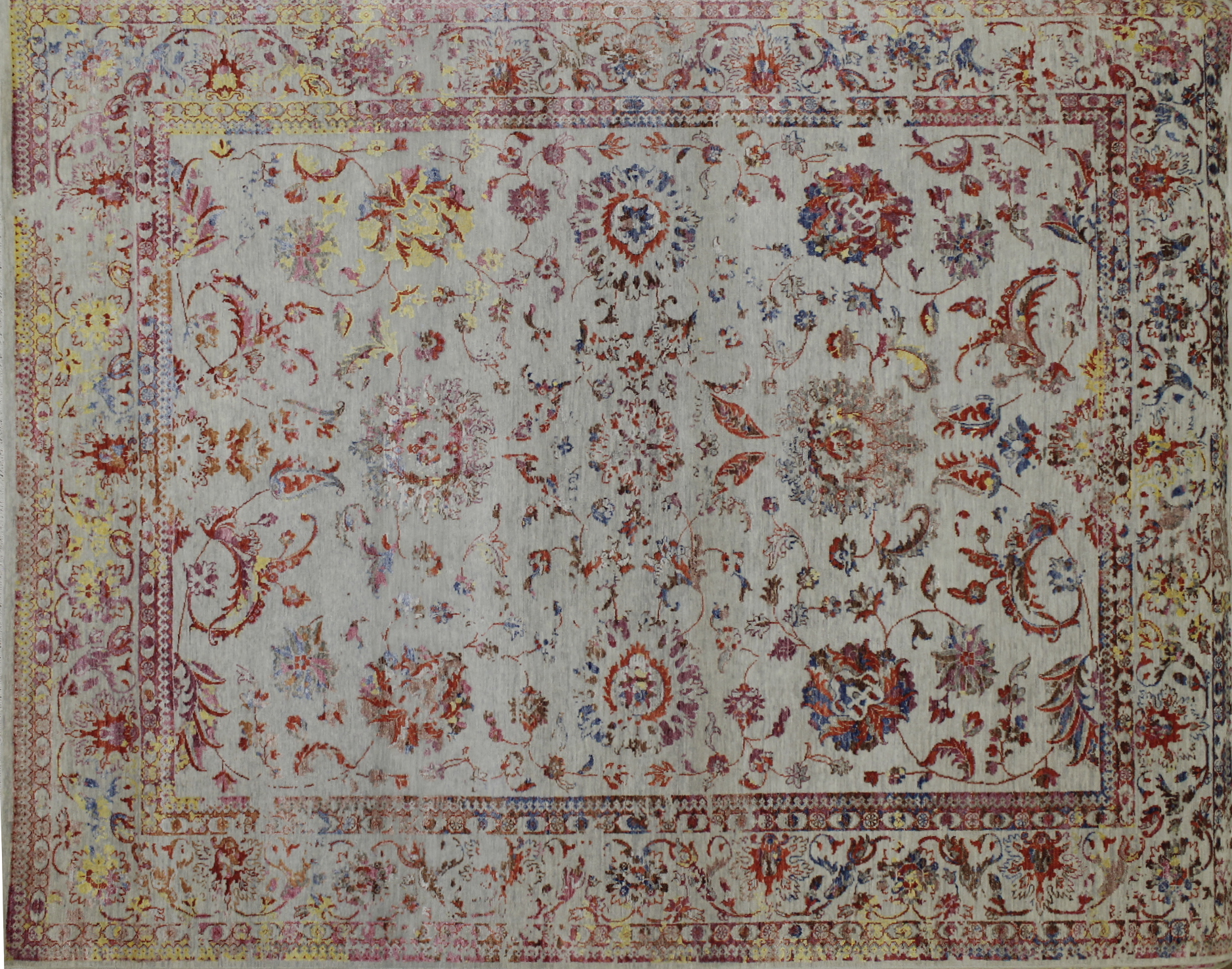 Transitional & Casual Rugs Sapphire 022391 Lt. Grey - Grey & Multi Hand Knotted Rug