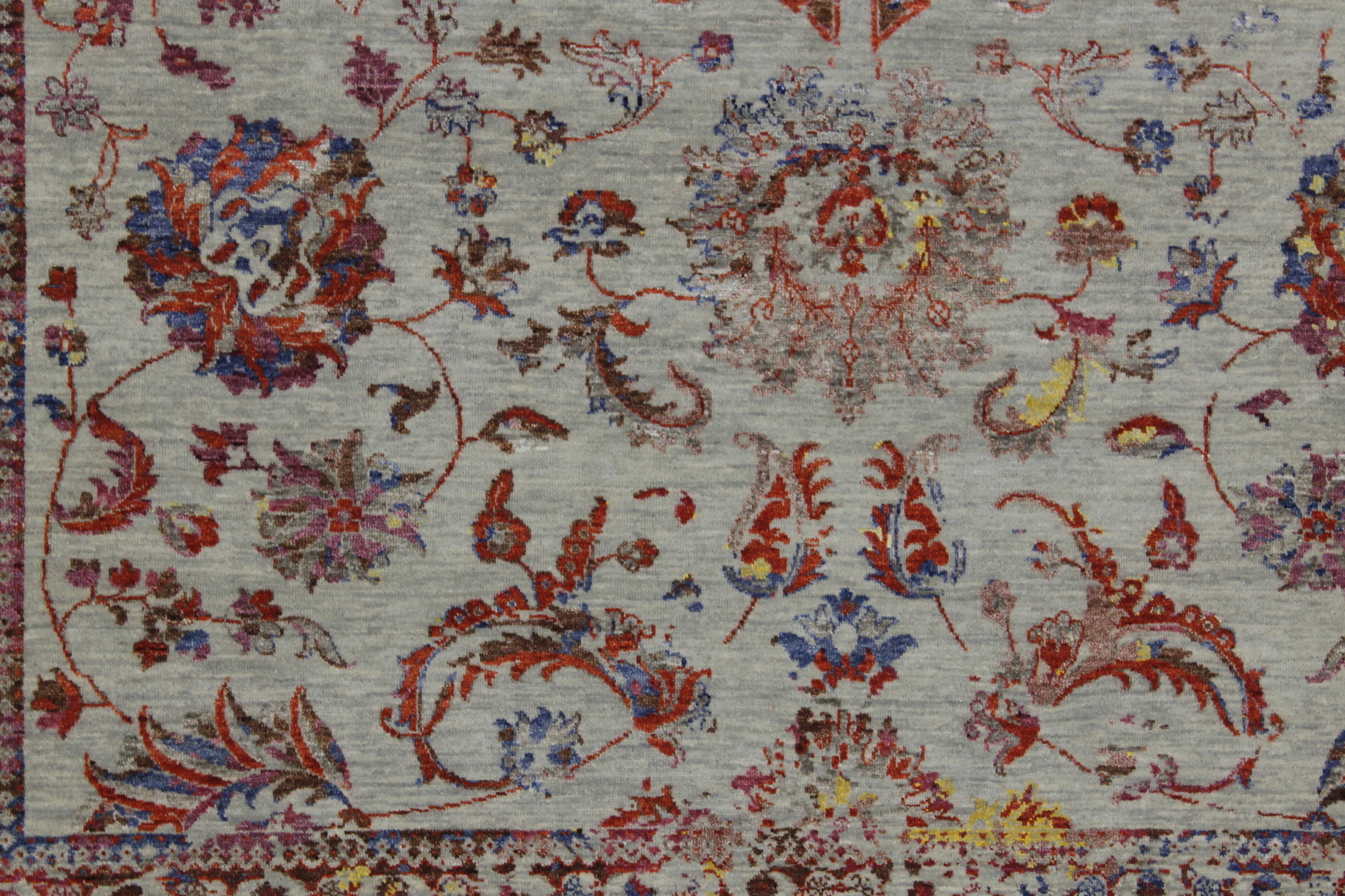 Contemporary Rugs & Transitional Rugs Sapphire 022391 Lt. Grey - Grey & Multi Hand Knotted Rug