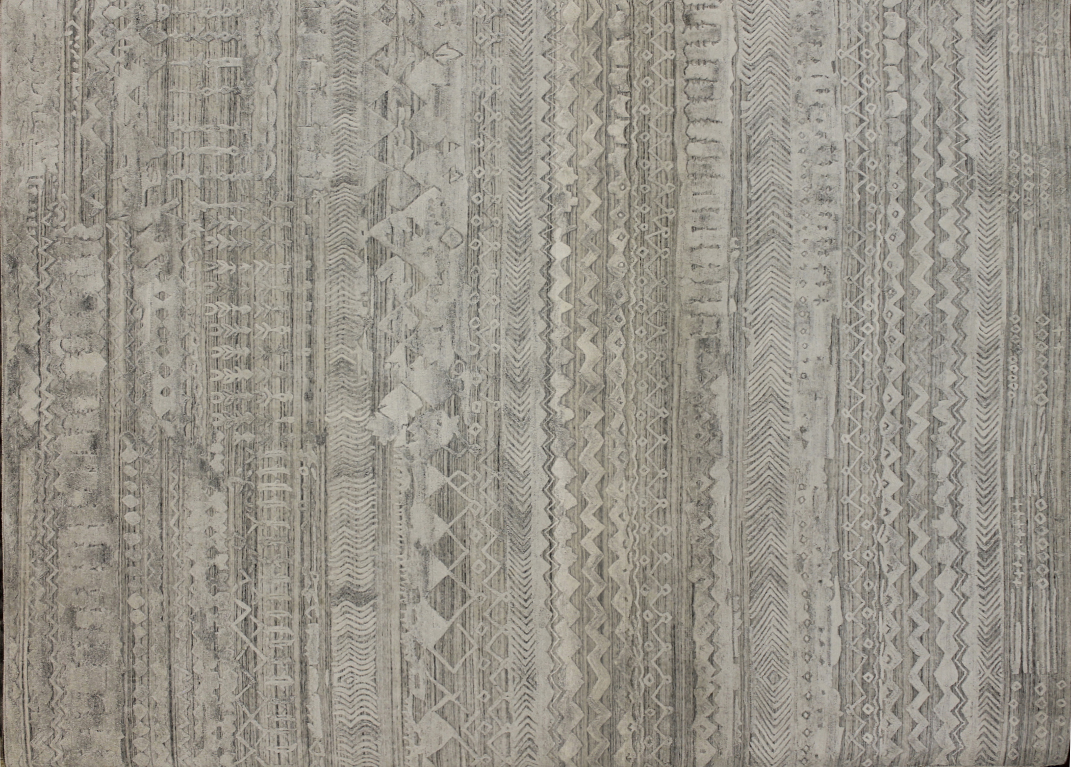 Contemporary Rugs & Transitional Rugs Fine Loom 022289 Lt. Grey - Grey Hand Knotted Rug