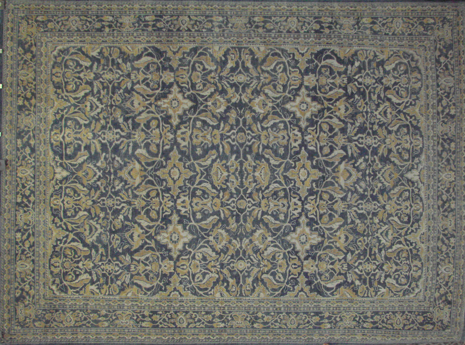 Traditional & Oriental Rugs Noor Silk 021824 Lt. Blue - Blue & Ivory - Beige Hand Knotted Rug
