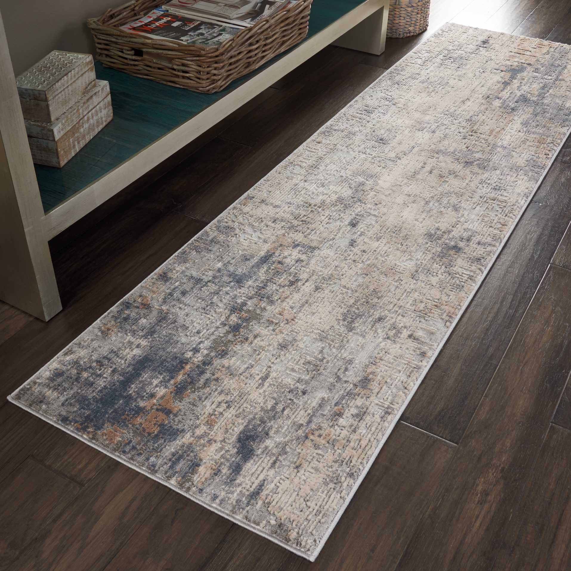 Contemporary & Transitional Rugs RUSTIC TEXTURES RUS01 GRYBG Lt. Grey - Grey & Ivory - Beige Machine Made Rug