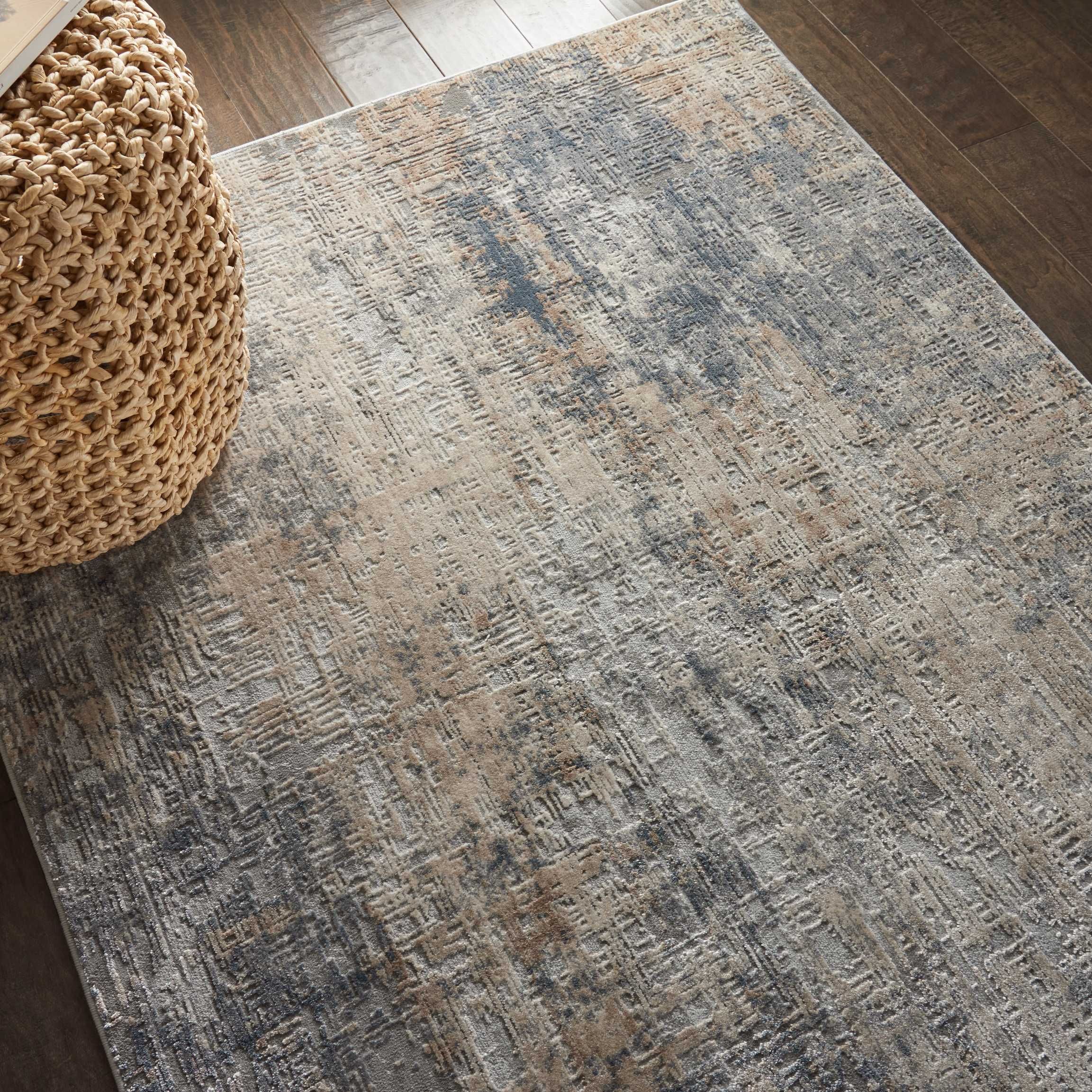 Contemporary Rugs & Transitional Rugs RUSTIC TEXTURES RUS01 GRYBG Lt. Grey - Grey & Ivory - Beige Machine Made Rug