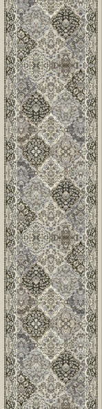 Hall & Stair Runners Ancient Garden 57008-9696 Lt. Grey - Grey Machine Made Rug