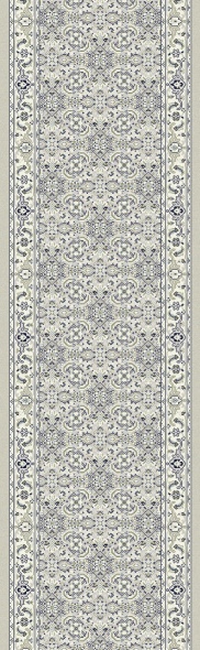 Hall & Stair Runner Rugs Ancient Garden 57011-9666 Lt. Grey - Grey & Ivory - Beige Machine Made Rug