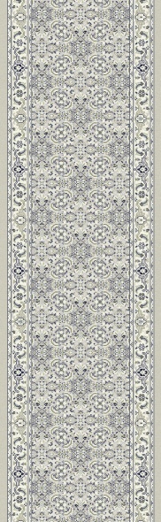 Hall & Stair Runners Ancient Garden 57011-9666 Lt. Grey - Grey & Ivory - Beige Machine Made Rug