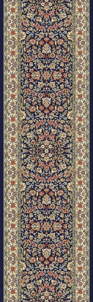 Hall & Stair Runners Ancient Garden 57078-3434 Medium Blue - Navy & Multi Machine Made Rug