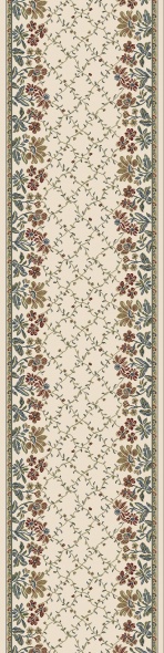 Hall & Stair Runners Ancient Garden 57084-6464 Ivory - Beige Machine Made Rug