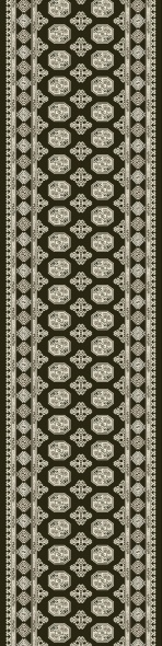 Hall & Stair Runners Ancient Garden 57120-3636 Black - Charcoal & Lt. Grey - Grey Machine Made Rug