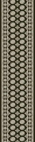 Hall & Stair Runner Rugs Ancient Garden 57120-3636 Black - Charcoal & Lt. Grey - Grey Machine Made Rug