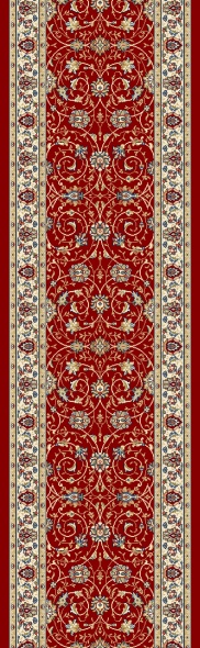 Hall & Stair Runner Rugs Ancient Garden 57120-1464 Red - Burgundy & Ivory - Beige Machine Made Rug