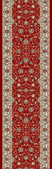 Hall & Stair Runners Ancient Garden 57120-1464 Red - Burgundy & Ivory - Beige Machine Made Rug