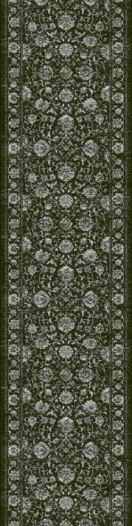 Hall & Stair Runner Rugs Ancient Garden 57126-3636 Black - Charcoal & Lt. Grey - Grey Machine Made Rug