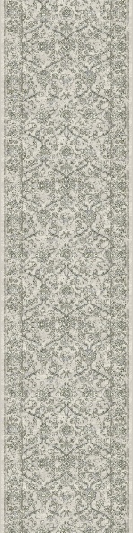 Hall & Stair Runner Rugs Ancient Garden 57136-9696 Lt. Grey - Grey Machine Made Rug