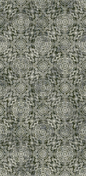 Hall & Stair Runners Ancient Garden 57162-3696 Lt. Blue - Blue & Black - Charcoal Machine Made Rug