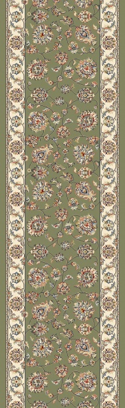 Hall & Stair Runners Ancient Garden 57365-4464 Green & Ivory - Beige Machine Made Rug