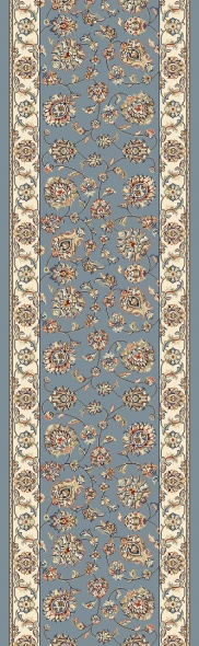 Hall & Stair Runners Ancient Garden 57365-5464 Lt. Blue - Blue & Ivory - Beige Machine Made Rug