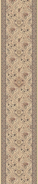 Hall & Stair Runner Rugs Brilliant 7211-820 Ivory - Beige & Camel - Taupe Machine Made Rug