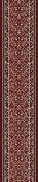 Hall & Stair Runner Rugs Brilliant 72240-330 Red - Burgundy & Medium Blue - Navy Machine Made Rug