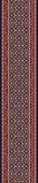 Hall & Stair Runner Rugs Brilliant 72240-520 Medium Blue - Navy & Red - Burgundy Machine Made Rug