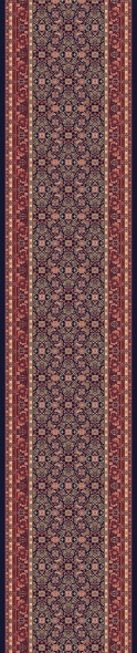 Hall & Stair Runners Brilliant 72240-520 Medium Blue - Navy & Red - Burgundy Machine Made Rug