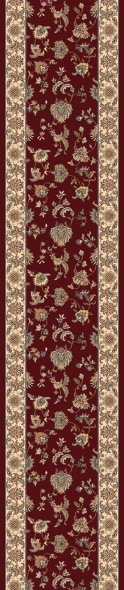 Hall & Stair Runners Brilliant 7226-330 Red - Burgundy & Ivory - Beige Machine Made Rug