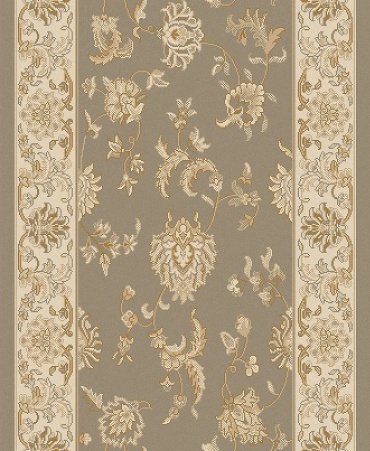 Hall & Stair Runner Rugs Brilliant 7226-620 Lt. Grey - Grey & Ivory - Beige Machine Made Rug