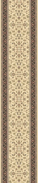 Hall & Stair Runner Rugs Brilliant 72284-191 Ivory - Beige & Black - Charcoal Machine Made Rug