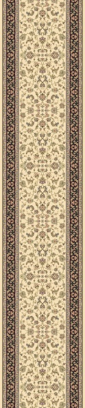 Hall & Stair Runners Brilliant 72284-191 Ivory - Beige & Black - Charcoal Machine Made Rug