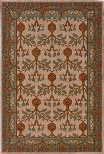 Traditional & Oriental Rugs INFINITY 2177F Ivory - Beige & Lt. Blue - Blue Machine Made Rug