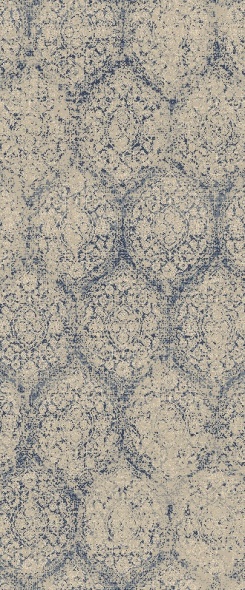 Hall & Stair Runner Rugs Brilliant 72413-900 Medium Blue - Navy & Ivory - Beige Machine Made Rug