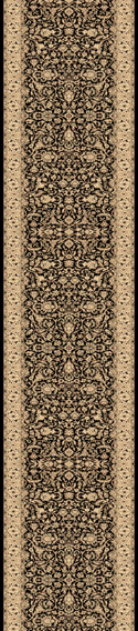 Hall & Stair Runners Legacy 58004-090 Black - Charcoal & Ivory - Beige Machine Made Rug