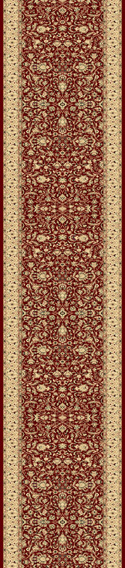 Hall & Stair Runner Rugs Legacy 58004-300 Red - Burgundy & Ivory - Beige Machine Made Rug