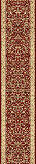 Hall & Stair Runners Legacy 58004-300 Red - Burgundy & Ivory - Beige Machine Made Rug