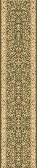Hall & Stair Runner Rugs Legacy 58004-420 Green & Ivory - Beige Machine Made Rug