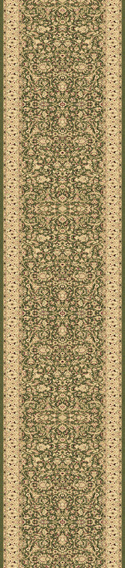 Hall & Stair Runners Legacy 58004-420 Green & Ivory - Beige Machine Made Rug