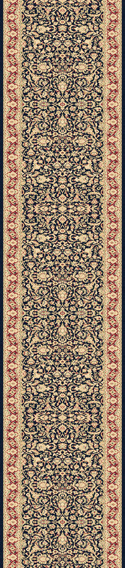 Hall & Stair Runner Rugs Legacy 58004-530 Medium Blue - Navy & Red - Burgundy Machine Made Rug