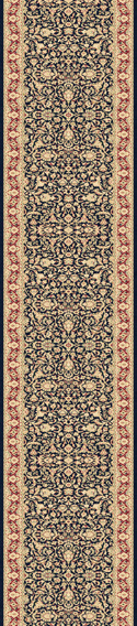 Hall & Stair Runners Legacy 58004-530 Medium Blue - Navy & Red - Burgundy Machine Made Rug