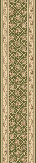 Hall & Stair Runner Rugs Legacy 58018-440 Green & Ivory - Beige Machine Made Rug