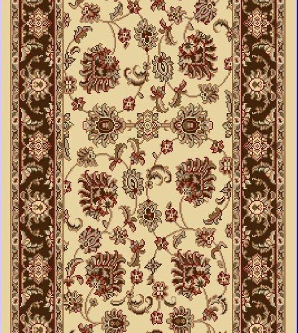 Hall & Stair Runners Legacy 58020-160 Ivory - Beige & Lt. Brown - Chocolate Machine Made Rug