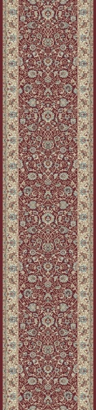 Hall & Stair Runners Melody 985022-339 Red - Burgundy & Ivory - Beige Machine Made Rug