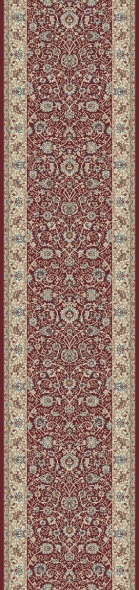 Hall & Stair Runner Rugs Melody 985022-339 Red - Burgundy & Ivory - Beige Machine Made Rug