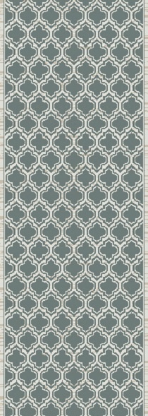 Hall & Stair Runner Rugs Yazd 2816-510 Lt.Green & Lt. Grey - Grey Machine Made Rug
