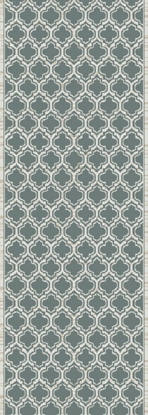 Hall & Stair Runners Yazd 2816-510 Aqua - Lt.Green & Lt. Grey - Grey Machine Made Rug