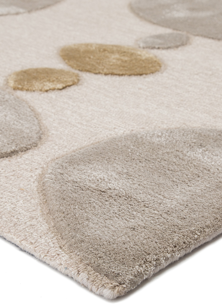 Contemporary Rugs & Transitional Rugs Blue BL102-Creekstone (S) Ivory - Beige & Lt. Grey - Grey Hand Tufted Rug