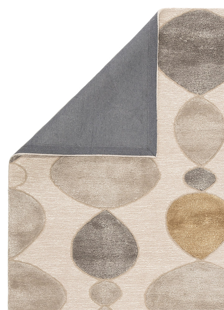 Contemporary & Modern Rugs Blue BL102-Creekstone (S) Ivory - Beige & Lt. Grey - Grey Hand Tufted Rug